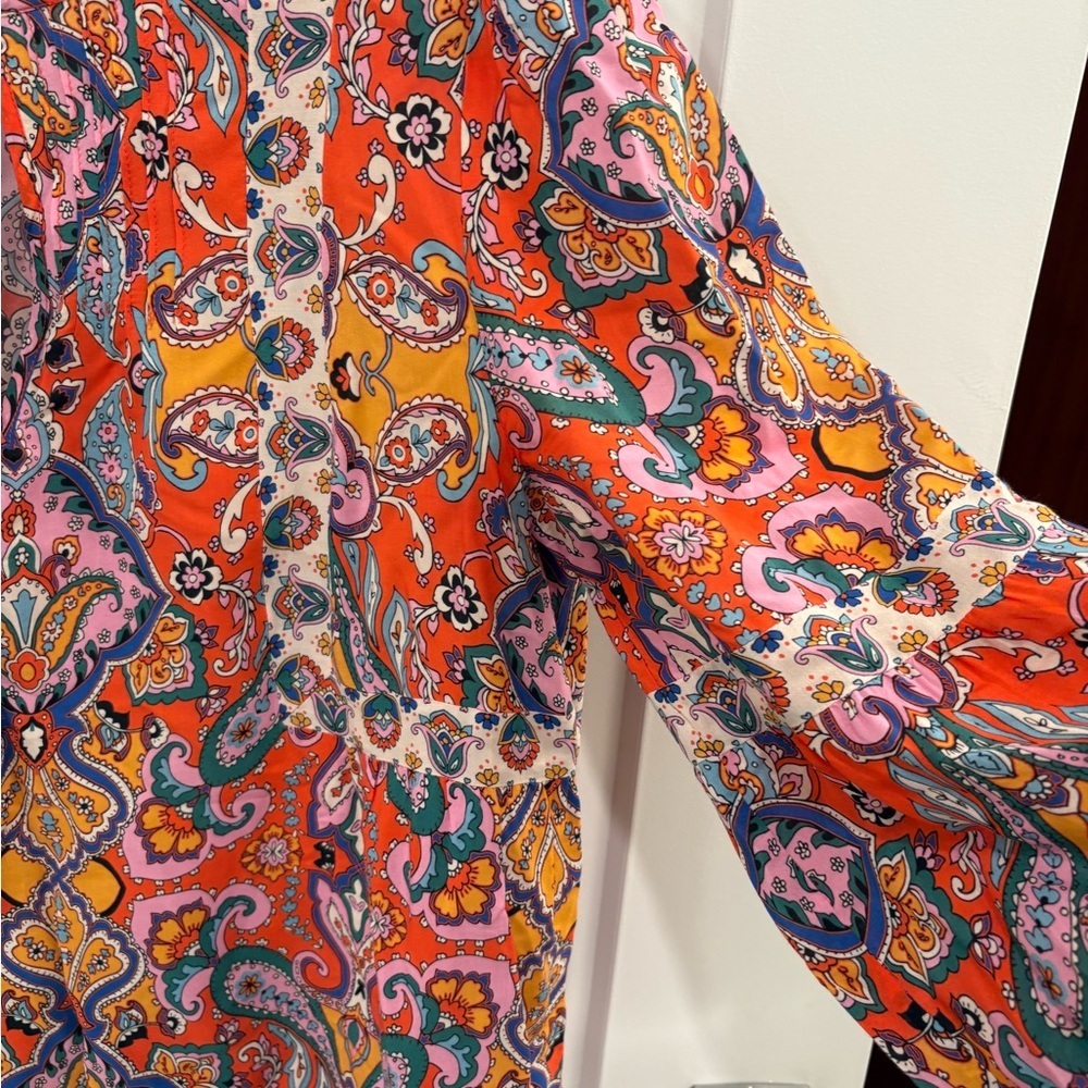 Shoshanna Paisley Floral Peasant Top Size Medium - Picture 6 of 15